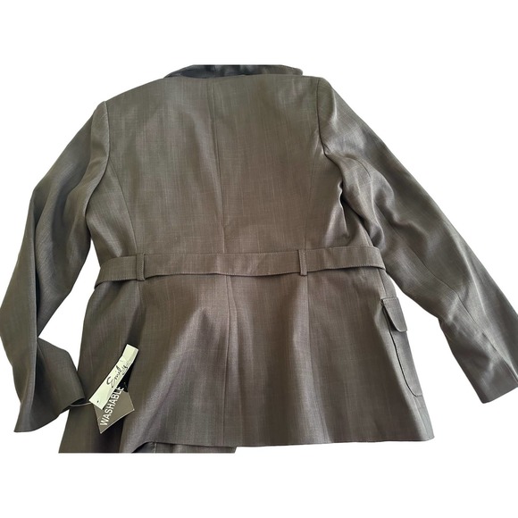NWT Women Jacket Pants Brown Suit 2pc Set 8 New Washable Dry Clean Work Office - Picture 5 of 14